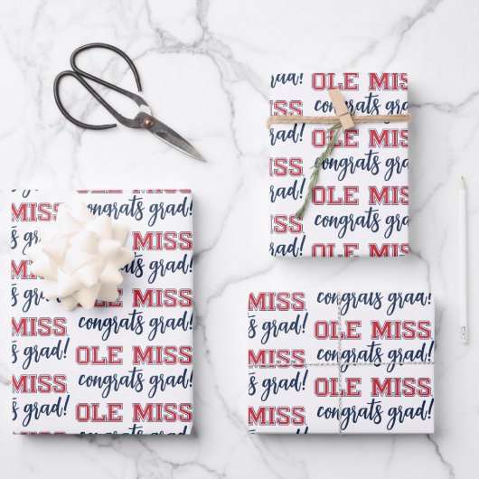 Universität Mississippi | Ole Miss Wordmark Geschenkpapier Set (Vorderseite)