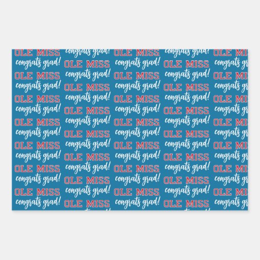 Universität Mississippi | Ole Miss Wordmark Geschenkpapier Set (Vorderseite)