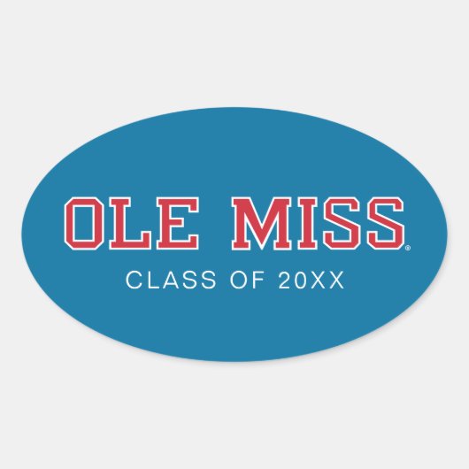 Universität Mississippi | Ole Miss Wordmark Ovaler Aufkleber (Vorderseite)
