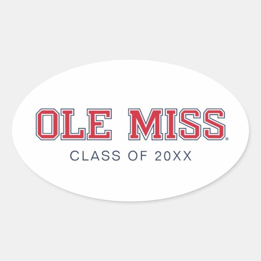 Universität Mississippi | Ole Miss Wordmark Ovaler Aufkleber (Vorderseite)