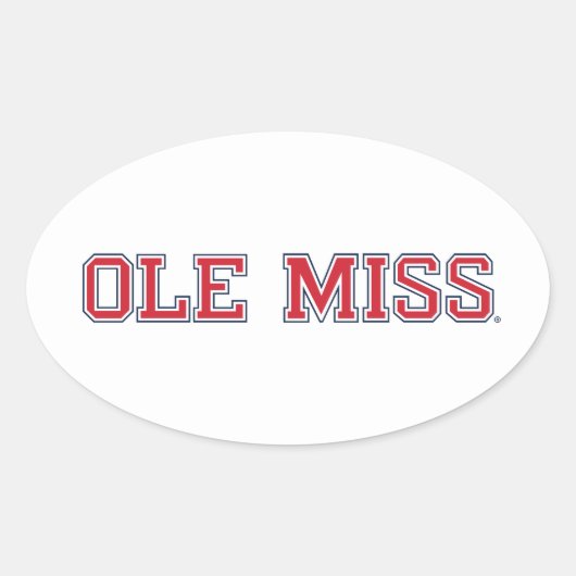 Universität Mississippi | Ole Miss Wordmark Ovaler Aufkleber (Vorderseite)
