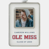 Universität Mississippi | Ole Miss Wordmark Rahmen-Ornament Silber (Vorderseite)