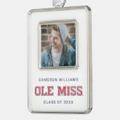 Universität Mississippi | Ole Miss Wordmark Rahmen-Ornament Silber (Links)