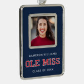 Universität Mississippi | Ole Miss Wordmark Rahmen-Ornament Silber (Rechts)