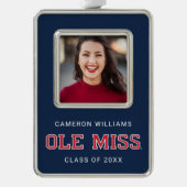 Universität Mississippi | Ole Miss Wordmark Rahmen-Ornament Silber (Vorderseite)
