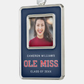 Universität Mississippi | Ole Miss Wordmark Rahmen-Ornament Silber (Links)