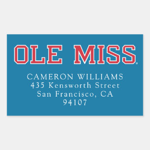 Universität Mississippi   Ole Miss Wordmark Rechteckiger Aufkleber