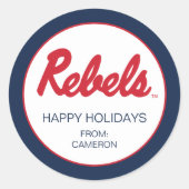 Universität Mississippi | Rebellenskript Runder Aufkleber (Vorderseite)