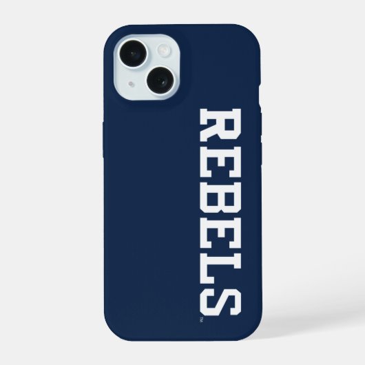 Universität Mississippi | Rebels Wordmark iPhone 15 Hülle (Rückseite)