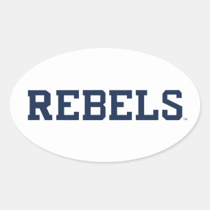 Universität Mississippi   Rebels Wordmark Ovaler Aufkleber