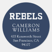 Universität Mississippi | Rebels Wordmark Runder Aufkleber (Vorderseite)