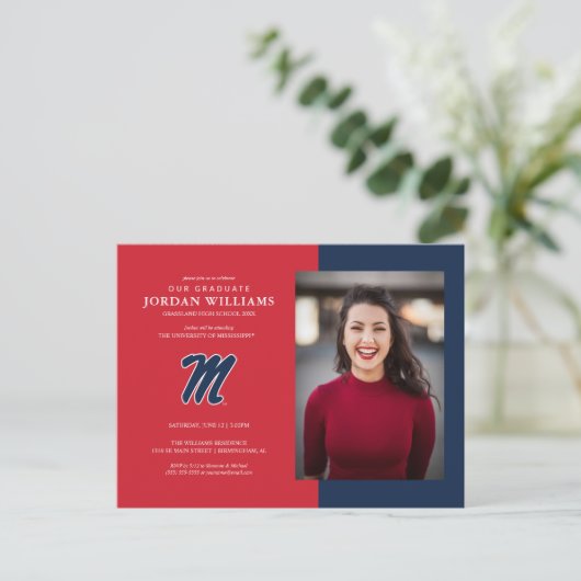 Universität Mississippi | Script M Ankündigungspostkarte (Stehend Vorderseite)