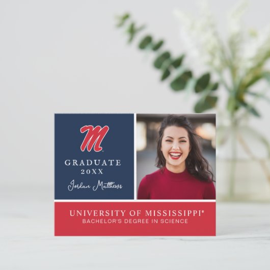 Universität Mississippi | Script M Ankündigungspostkarte (Stehend Vorderseite)