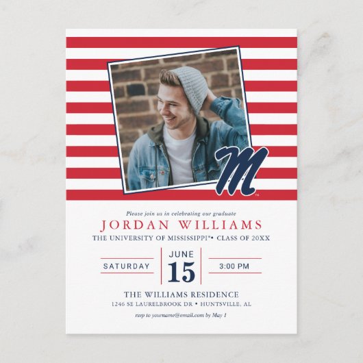 Universität Mississippi | Script M Ankündigungspostkarte (Vorderseite)