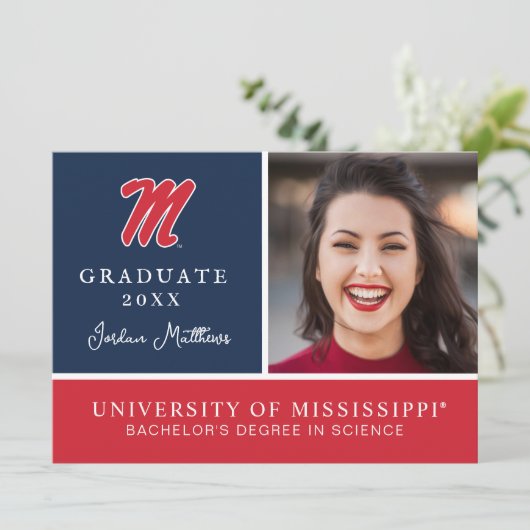 Universität Mississippi | Script M Einladung (Stehend Vorderseite)