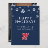 Universität Mississippi | Script M Feiertagskarte (Vorne/Hinten)