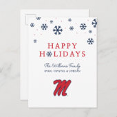 Universität Mississippi | Script M Feiertagspostkarte (Vorne/Hinten)