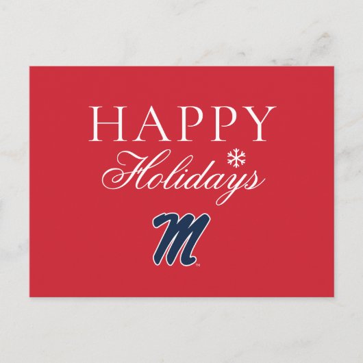 Universität Mississippi | Script M Feiertagspostkarte (Vorderseite)
