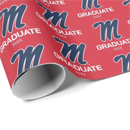 Universität Mississippi | Script M Geschenkpapier (Rolleneckpunkt)