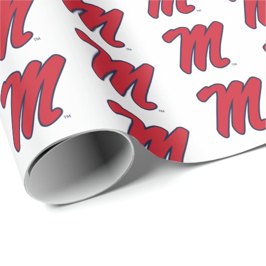 Universität Mississippi | Script M Geschenkpapier (Rolleneckpunkt)