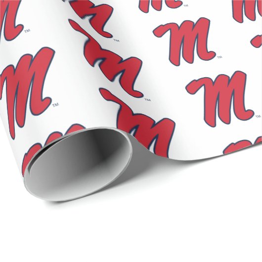 Universität Mississippi | Script M Geschenkpapier (Rolleneckpunkt)