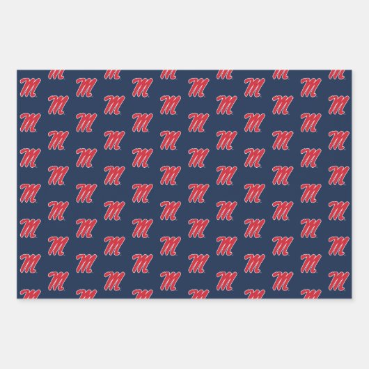 Universität Mississippi | Script M Geschenkpapier Set (Vorderseite)