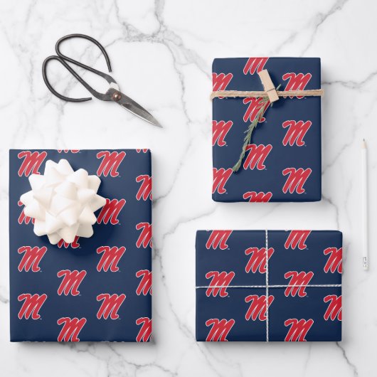 Universität Mississippi | Script M Geschenkpapier Set (Vorderseite)