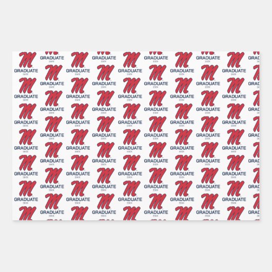 Universität Mississippi | Script M Geschenkpapier Set (Vorderseite 3)