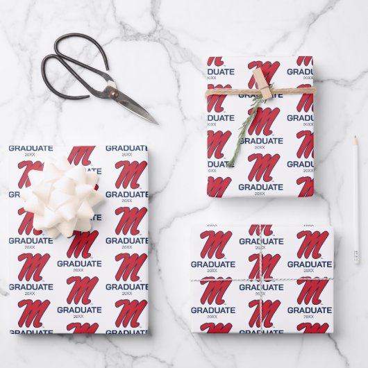 Universität Mississippi | Script M Geschenkpapier Set (Vorderseite)