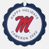 Universität Mississippi | Script M Ornament Karte (Rückseite)