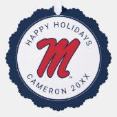 Universität Mississippi | Script M Ornament Karte (Vorderseite)