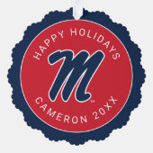 Universität Mississippi | Script M Ornament Karte (Rückseite)