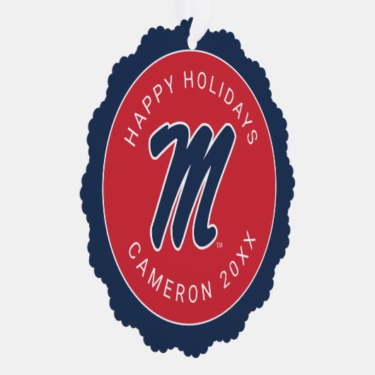 Universität Mississippi | Script M Ornament Karte (Rechts)