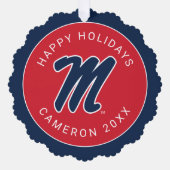 Universität Mississippi | Script M Ornament Karte (Vorderseite)