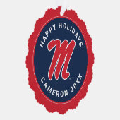 Universität Mississippi | Script M Ornament Karte (Rechts)