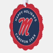 Universität Mississippi | Script M Ornament Karte (Links)