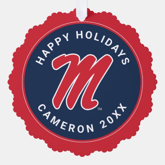 Universität Mississippi | Script M Ornament Karte (Vorderseite)