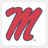 Universität Mississippi | Script M Quadratischer Aufkleber (Vorderseite)