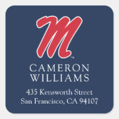 Universität Mississippi | Script M Quadratischer Aufkleber (Vorderseite)