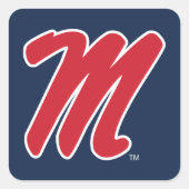 Universität Mississippi | Script M Quadratischer Aufkleber (Vorderseite)