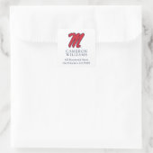 Universität Mississippi | Script M Quadratischer Aufkleber (Tasche)