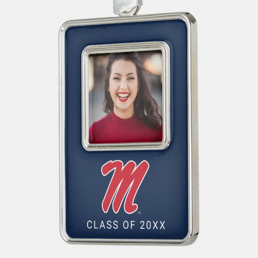 Universität Mississippi | Script M Rahmen-Ornament Silber (Links)