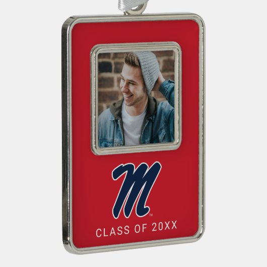 Universität Mississippi | Script M Rahmen-Ornament Silber (Rechts)