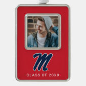 Universität Mississippi | Script M Rahmen-Ornament Silber (Vorderseite)