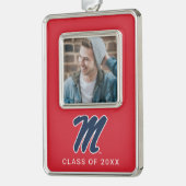 Universität Mississippi | Script M Rahmen-Ornament Silber (Links)