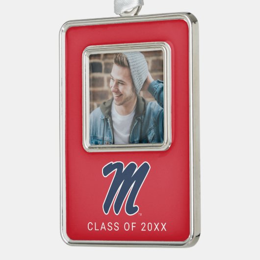 Universität Mississippi | Script M Rahmen-Ornament Silber (Links)