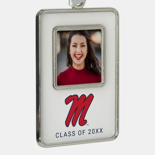 Universität Mississippi | Script M Rahmen-Ornament Silber (Rechts)