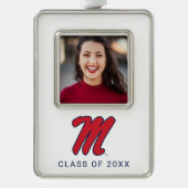 Universität Mississippi | Script M Rahmen-Ornament Silber (Vorderseite)