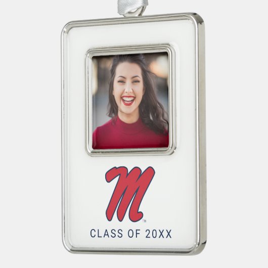 Universität Mississippi | Script M Rahmen-Ornament Silber (Links)