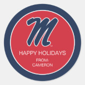 Universität Mississippi | Script M Runder Aufkleber (Vorderseite)